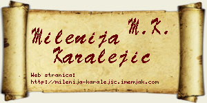 Milenija Karalejić vizit kartica